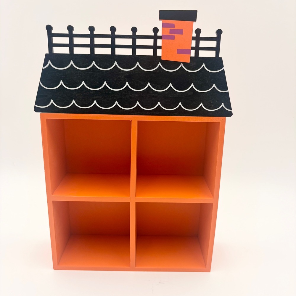 Target Bullseye Playground Halloween House Display Shelf Orange Black Wood
